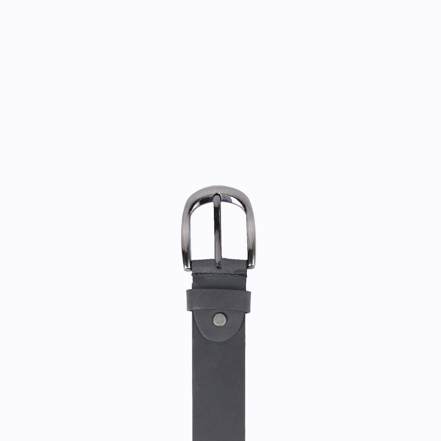 Handmade Black Leather Belt with Gunmetal Buckle