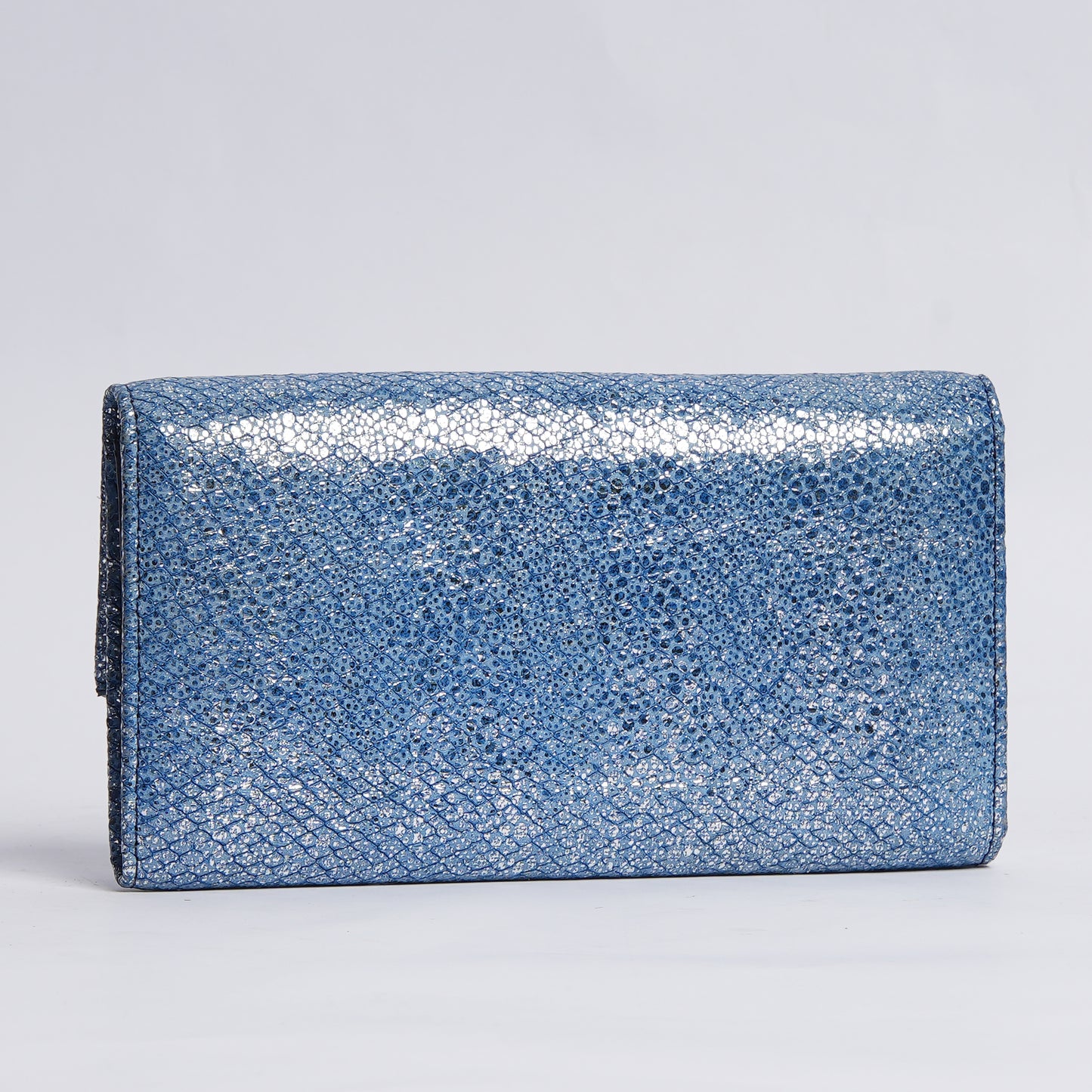 Luxe Leather Wallet Shimmering Blue