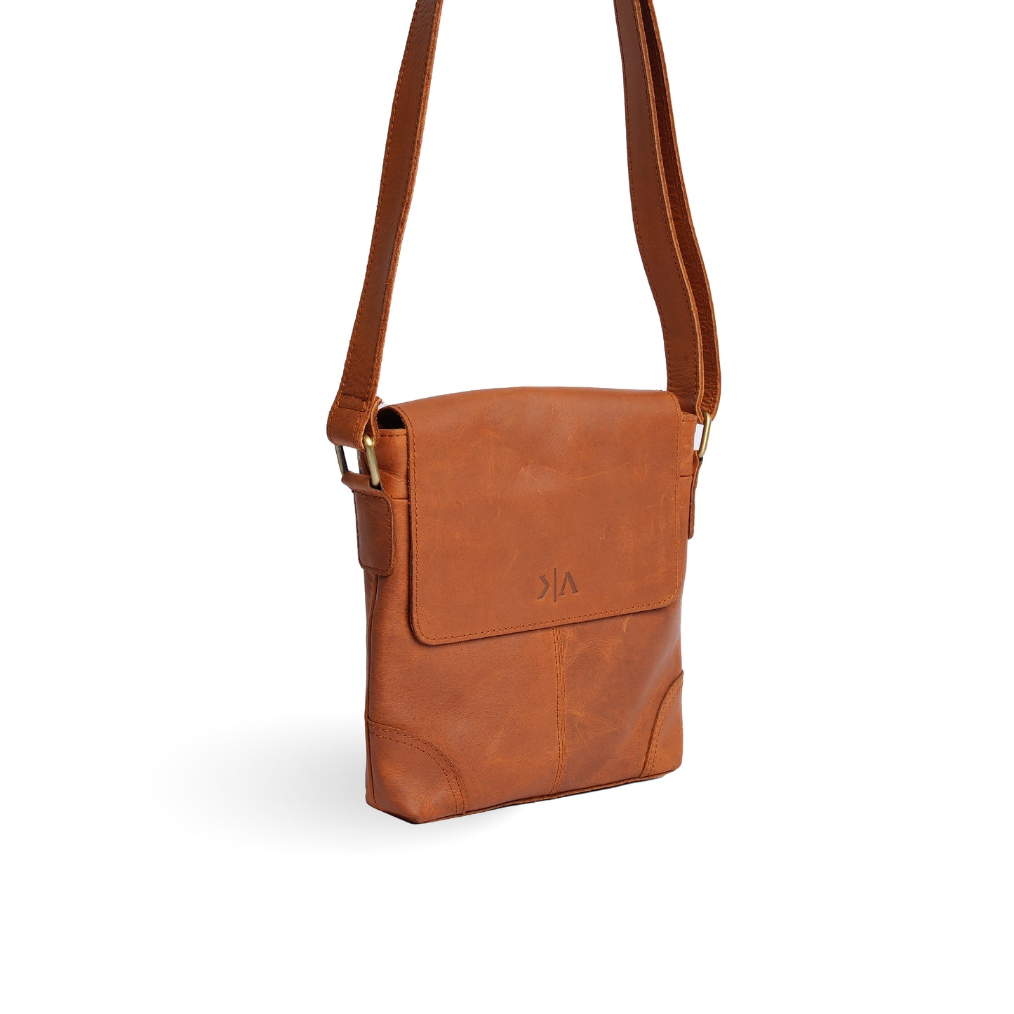 Handmade Leather Cross Body Bag Vintage Brown