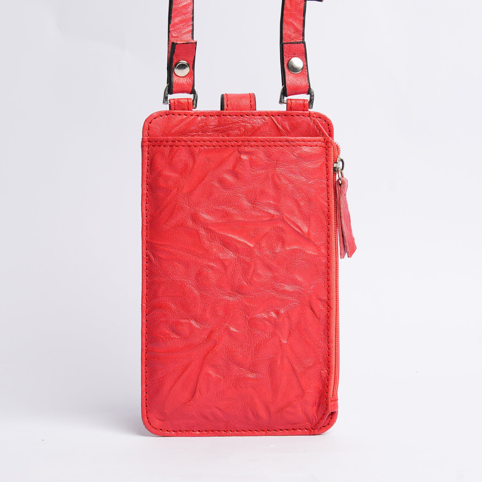 Handmade Leather Mobile Red